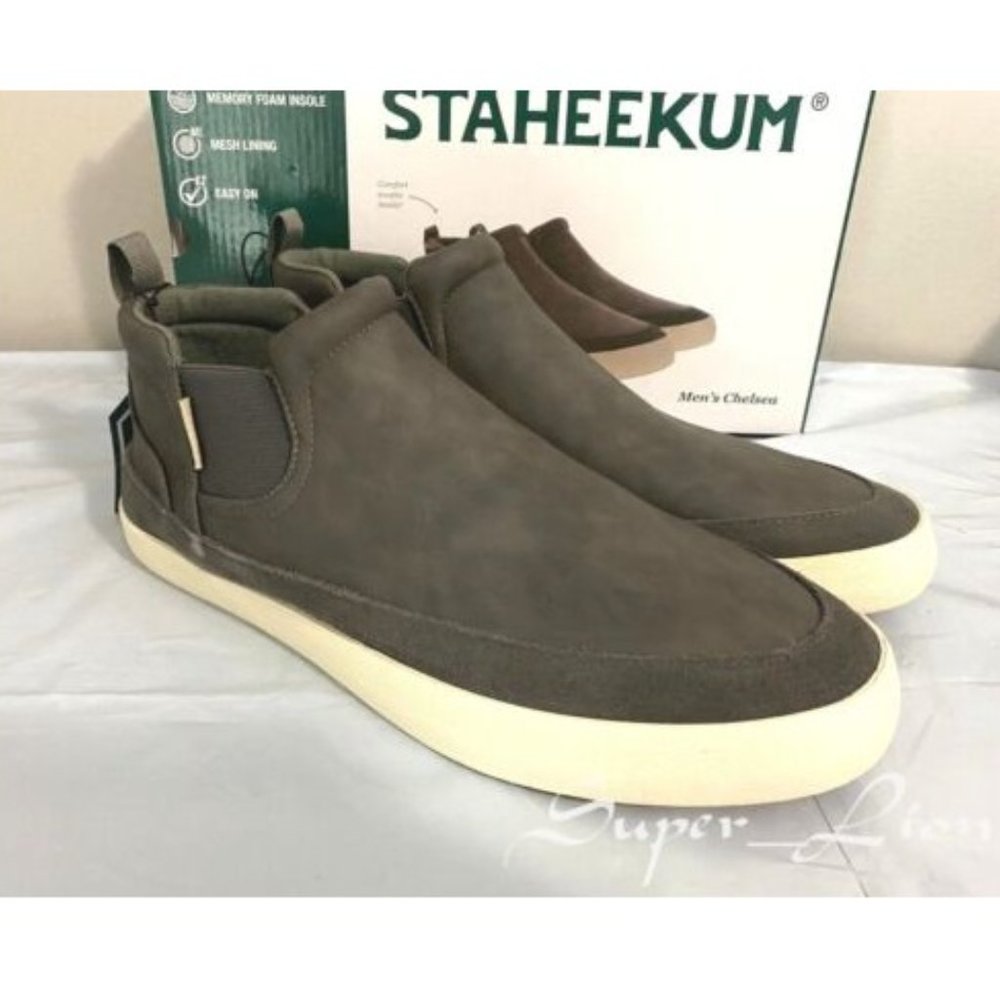 Staheekum Men's Memory Foam Mesh Lining Chelsea Shoes GRAY - Picture 3 of 8